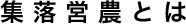 集落営農とは